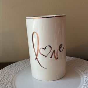 White Ceramic Love Vase